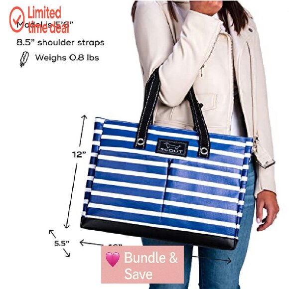 Medium Tote Bag with 5 Pockets, Breakaway Zipper, Slim Style for Women - Picture 4 of 7